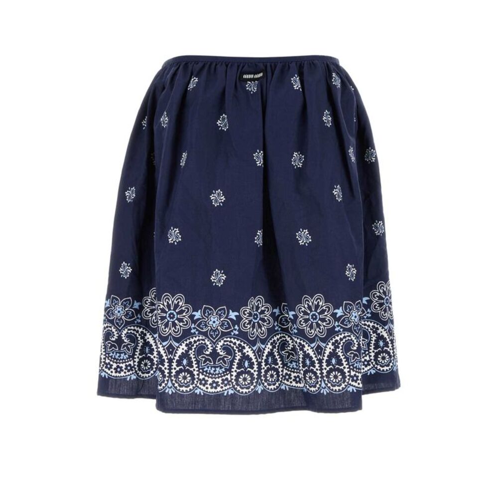 Miu Miu Women Printed Poplin Skirt - Picture 2 of 2